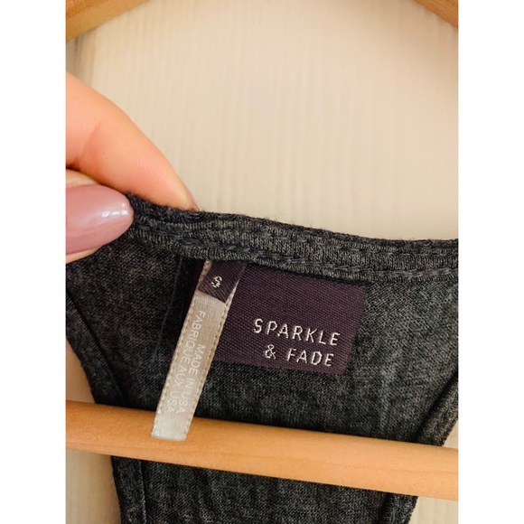 Sparkle & Fade- Gray Ribbed Racerback Tank Dress - Picture 4 of 6